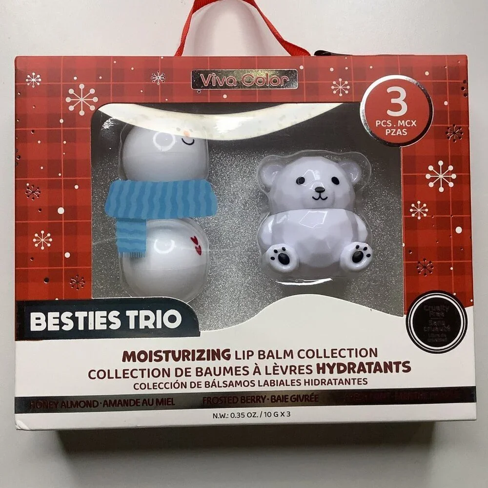 Viva Color Besties Trio Moisturizing Lip Balm Collection, New In Box
